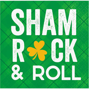 Bulk Pack of 48 Shamrock & Roll 2 Ply Beverage Napkins