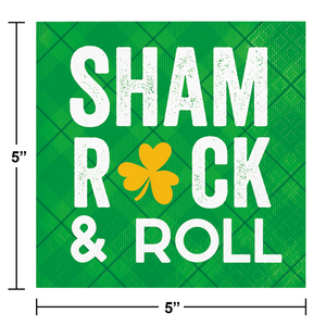 Bulk Pack of 48 Shamrock & Roll 2 Ply Beverage Napkins