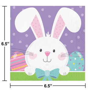 Bulk Pack of 32 Bowtie Bunny 2 Ply Paper Luncheon Napkin