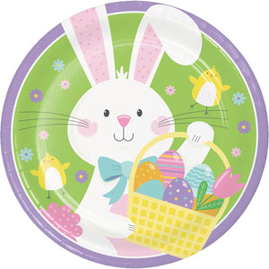 Bulk Pack of 16 Bowtie Bunny Paper 9" Dinner Plate