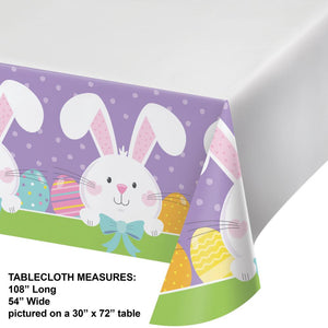 Bulk Pack of 2 Bowtie Bunny Paper Tablecover, 54"x102"