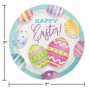 Bulk Pack of 24 Eggsciting Easter 6.75" Paper Dessert Plate