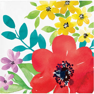 Bulk Pack of 48 Spring Poppies 2 Ply Beverage Napkin