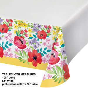 Bulk Pack of 2 Spring Poppies Paper Tablecover, 54"x102"