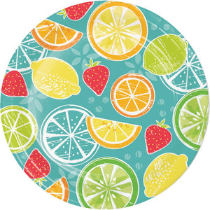 Bulk Pack of 16 Tutti Frutti Paper 9" Dinner Plate