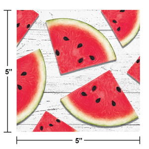 Bulk Pack of 48 Watermelon Wow 2 Ply Beverage Napkin