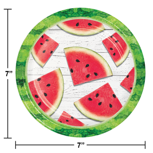 Bulk Pack of 24 Watermelon Wow Paper 7" Dessert Plate