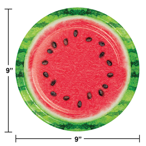 Bulk Pack of 16 Watermelon Wow Paper 9" Dinner Plate