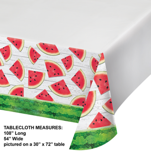 Bulk Pack of 2 Watermelon Wow Paper Tablecover, 54"x102"