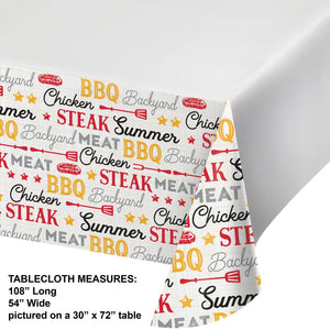 Bulk Pack of 2 BBQ Gingham Paper Tablecover, 54"x102"