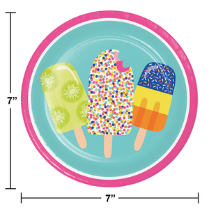 Bulk Pack of 24 Summer Sweets Paper 7" Dessert Plate