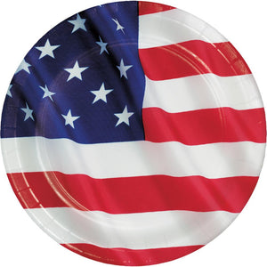 Bulk Pack of 16 Stars & Stripes 8.75" Dinner Plate