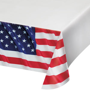 Bulk Pack of 2 Stars & Stripes Paper Tablecover, 54"x102"