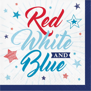 Bulk Pack of 32 Patriotic Party 2 Ply Luncheon Napkin