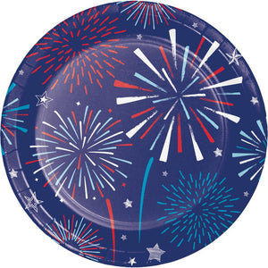 Bulk Pack of 16 Patriotic Party Paper 9" Dinner Plate