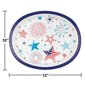 Patriotic Party Paper Oval Platter (8/Pkg)