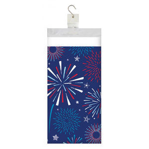 Patriotic Party Paper Tablecover Border Print, 54" x 102" (1/Pkg)