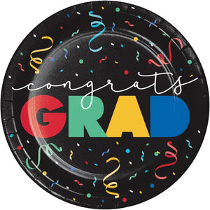 Bulk Pack of 16 Grad Cap Toss Paper 9" Dinner Plate