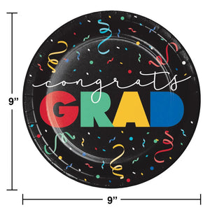 Grad Cap Toss Party Kit for 8 (97 total Pieces)