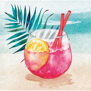 Bulk Pack of 48 Summer Breeze Sangria Beverage Napkin