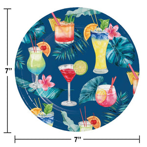 Summer Breeze 6.75 Inch Cocktail Toss Dessert Plate (8/Pkg)