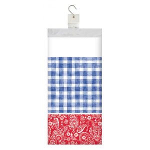 Bulk Pack of 2 Picnic Paisley & Plaid Paper Tablecover, 54"x102"