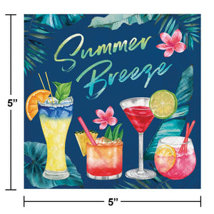 Bulk Pack of 48 Summer Breeze Beverage Napkin