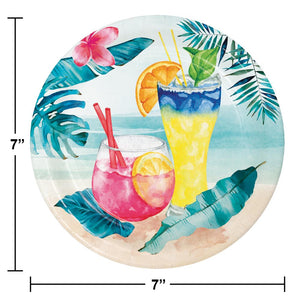 Bulk Pack of 24 Summer Breeze 6.75" Paper Dessert Plate