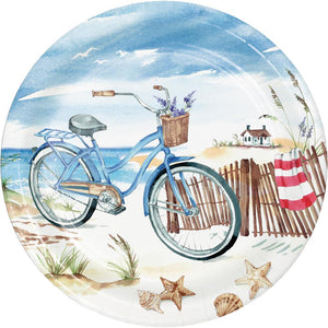 Bulk Pack of 16 Seaside Summer Paper 9" Dinner Plate