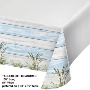 Bulk Pack of 2 Seaside Summer Paper Tablecover, 54"x102"