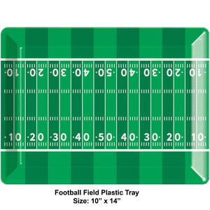 Bulk Pack of 2 Football 10" x 14" Plastic Tray