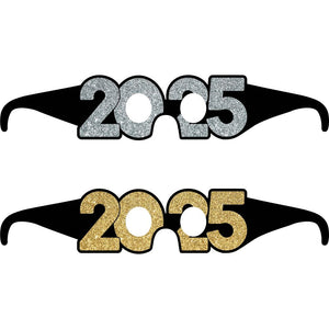 Bulk Pack of 12 "2025" Paper Glasses