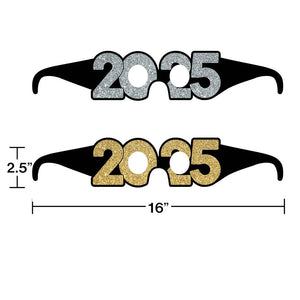 Bulk Pack of 12 "2025" Paper Glasses