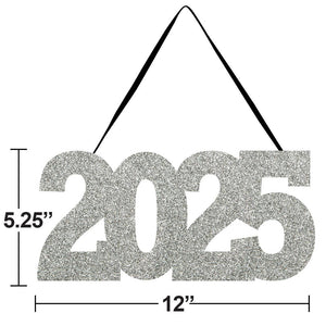 "2025" Glitter Hanging Sign (1 per Pkg) by Creative Converting