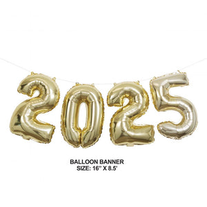 "2025" Gold Balloon Banner (1 per Pkg) by Creative Converting