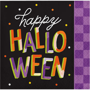 Bulk Pack of 48 Retro Halloween Beverage Napkin