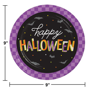 Bulk Pack of 16 Retro Halloween Dinner Plate