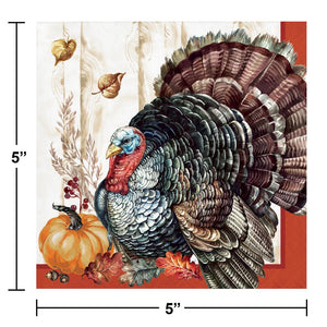 Timeless Turkey Beverage Napkin (16 per Pkg) by Creative Converting