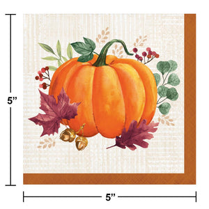 Harvest Wishes Beverage Napkin (16 per Pkg) by Creative Converting