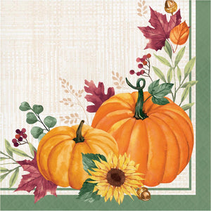 Bulk Pack of 32 Harvest Wishes Luncheon Napkin