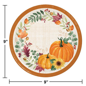 Bulk Pack of 16 Harvest Wishes Dinner Plate