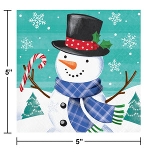 Bulk Pack of 48 Snow Friends & Flakes Beverage Napkin