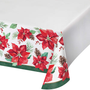 Bulk Pack of 2 Poinsettia Perfection Paper Tablecover