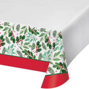 Holly Jolly Christmas Paper Tablecover, Border Print (1 per Pkg) by Creative Converting