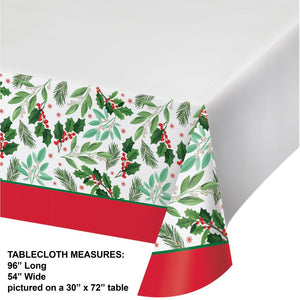 Holly Jolly Christmas Paper Tablecover, Border Print (1 per Pkg) by Creative Converting