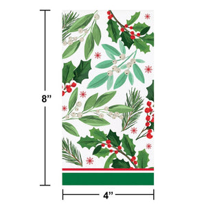 Bulk Pack of 32 Holly Jolly Christmas Guest Towel