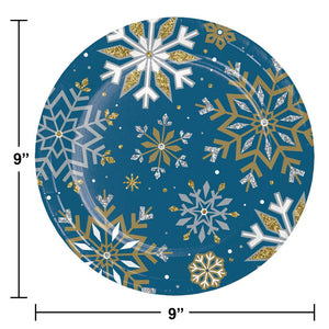 Bulk Pack of 16 Whimsical Winter Dinner Plate