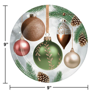 Bulk Pack of 16 Dazzling Ornaments Dinner Plate