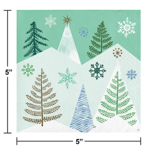 Bulk Pack of 48 Winter Wonderland Beverage Napkin