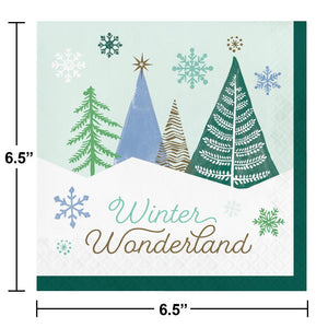 Bulk Pack of 32 Winter Wonderland Luncheon Napkin